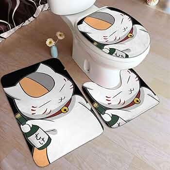 Amazon｜夏目友人帳 ニャンコ先生 猫 3点セット トイレマット